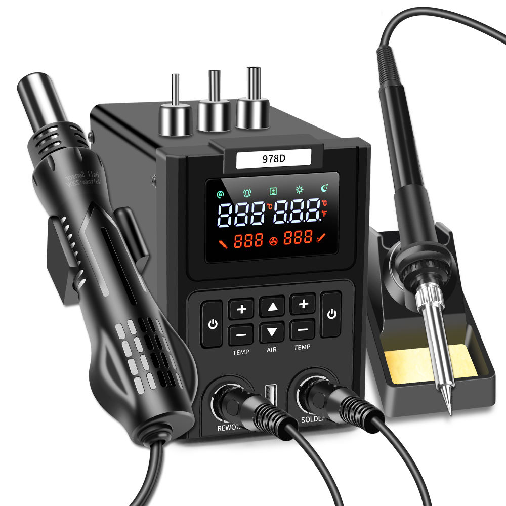 Паяльная станция 2-в-1 с двойн – обзор и цена Smd Rework Station Hot Air Soldering 2 In 1