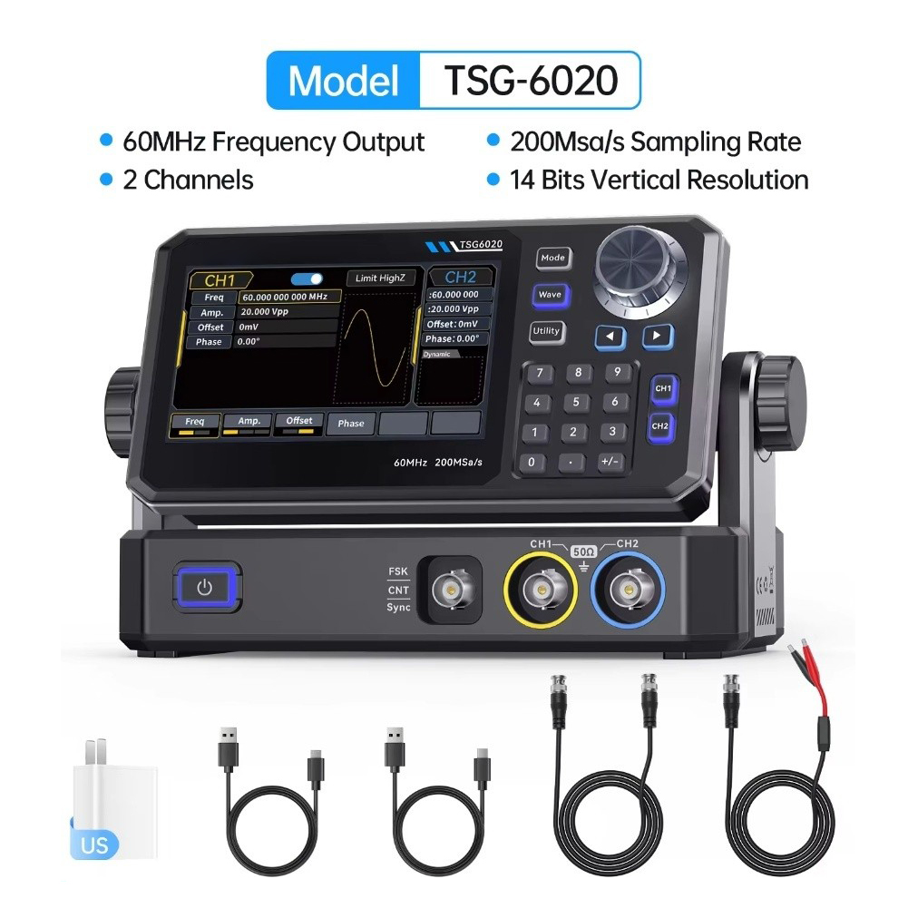 Двухканальный генератор сигнал – обзор и цена Dual Channel Arbitrary Waveform Function Generator 60Mhz